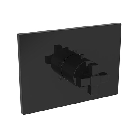 Newport Brass 3/4" Square Thermostatic Trim Plate With Handle in Gloss Black 3-3154TS/54